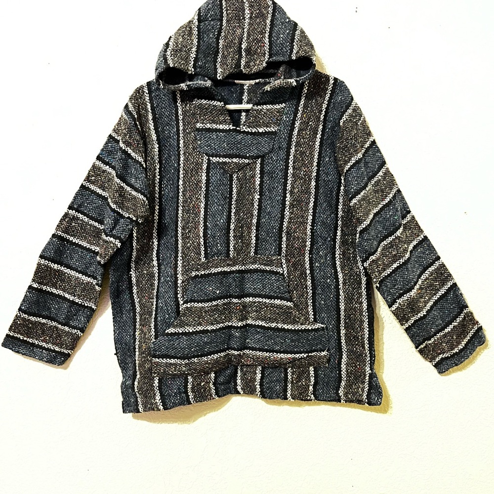 Mexican Hooded Baja Poncho